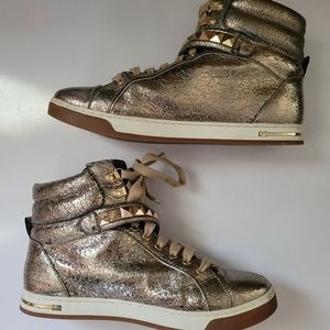 9.5 Michael Kors Gold Hightops sneakers